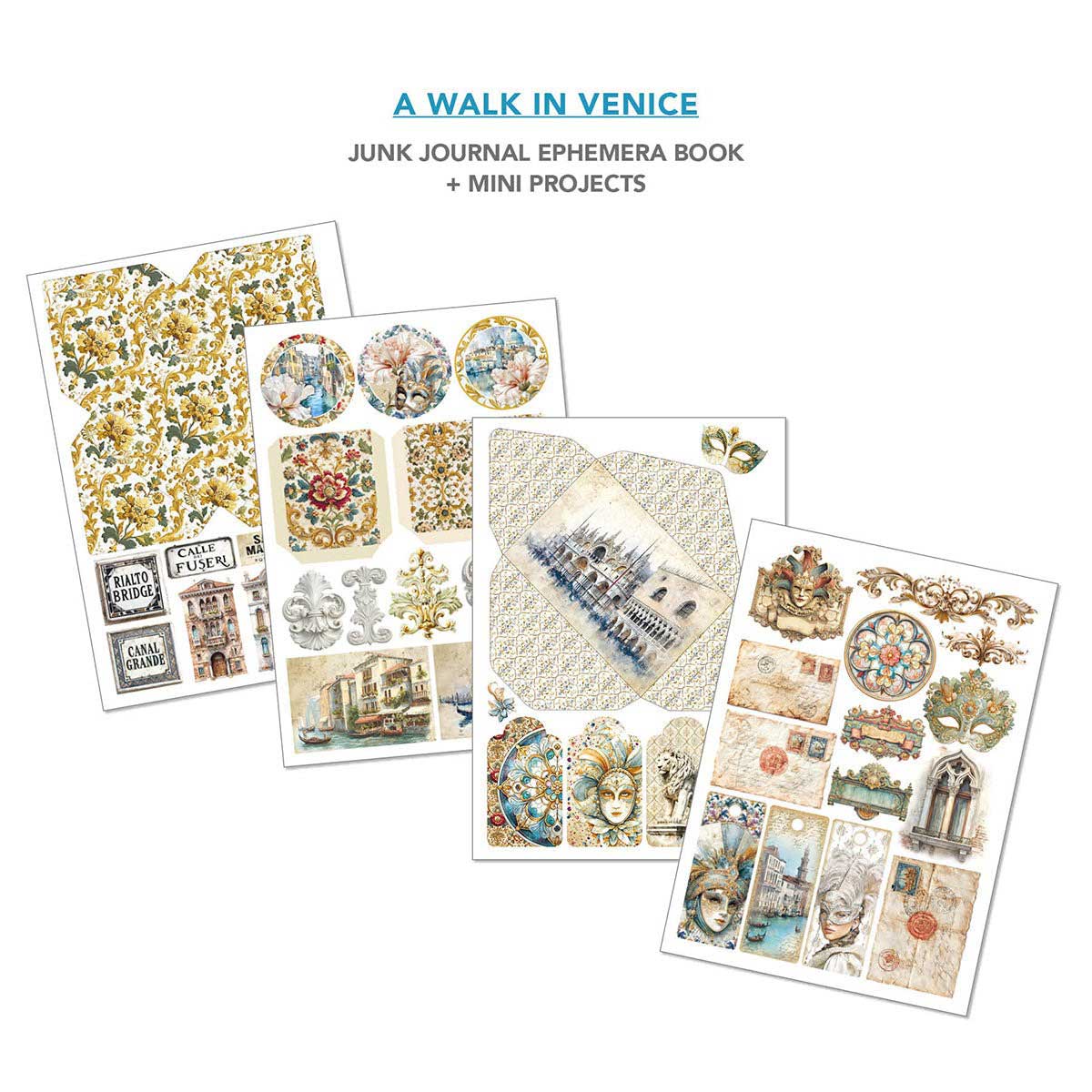 Ciao Bella A4 Junk Journal & Ephemera Book - A Walk In Venice [CBB023] - Image 6