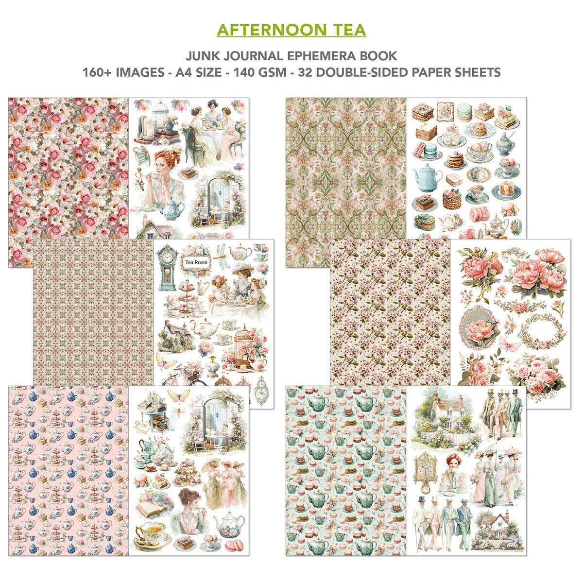 Ciao Bella A4 Junk Journal & Ephemera Book - Afternoon Tea [CBB020] - Image 2