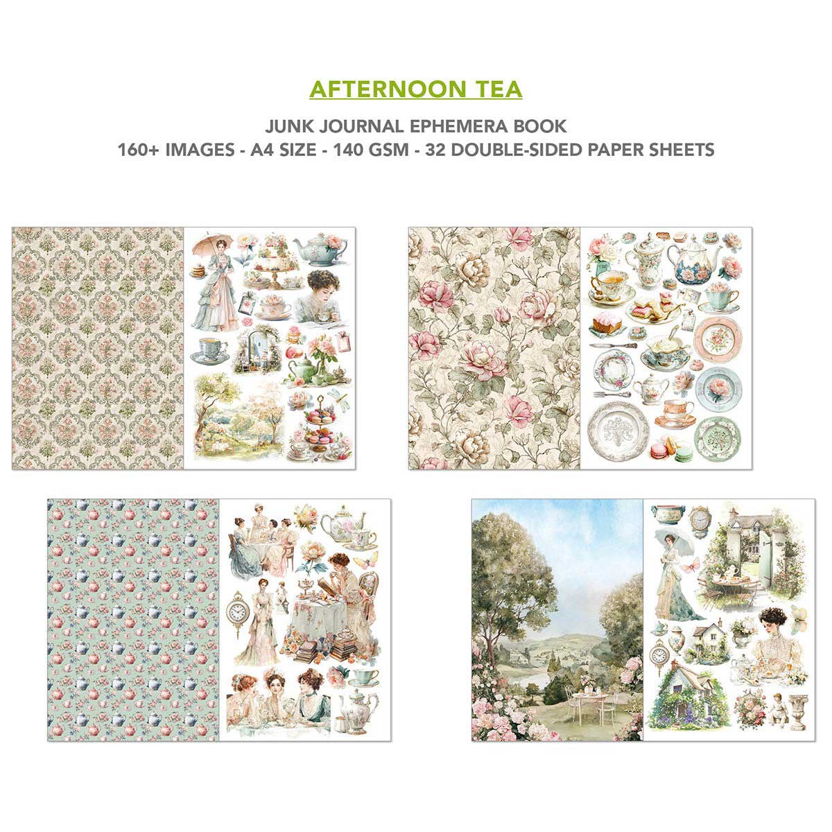 Ciao Bella A4 Junk Journal & Ephemera Book - Afternoon Tea [CBB020] - Image 4