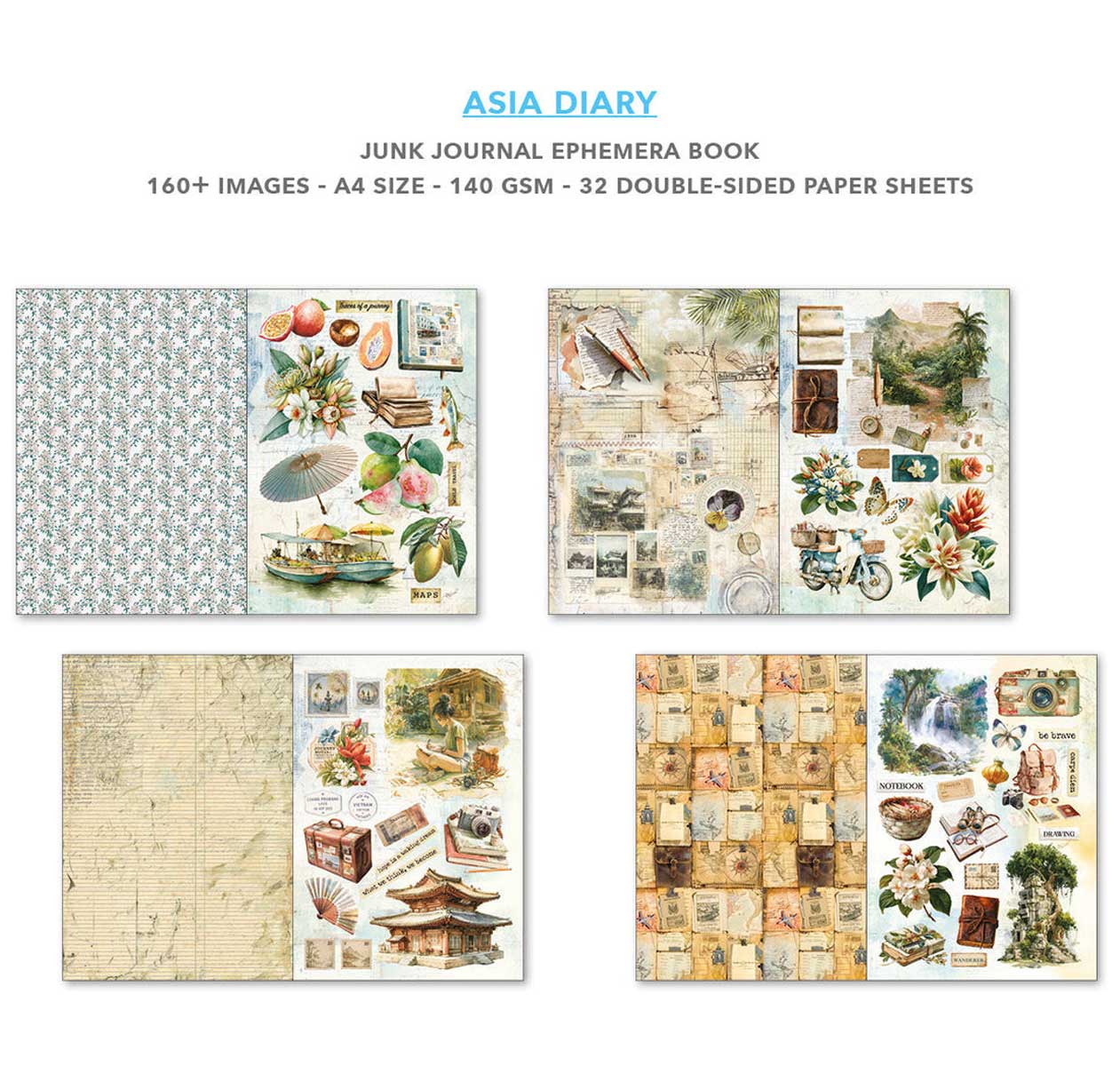 Ciao Bella A4 Junk Journal & Ephemera Book - Asia Diary [CBB028] - Image 4