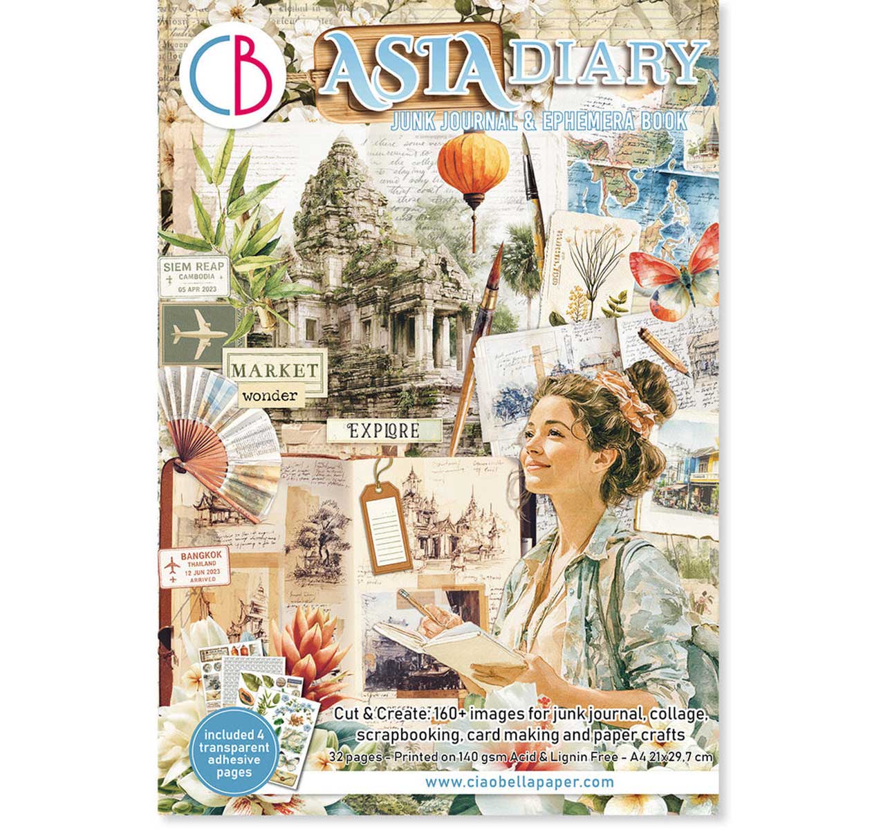 Ciao Bella A4 Junk Journal & Ephemera Book - Asia Diary [CBB028]