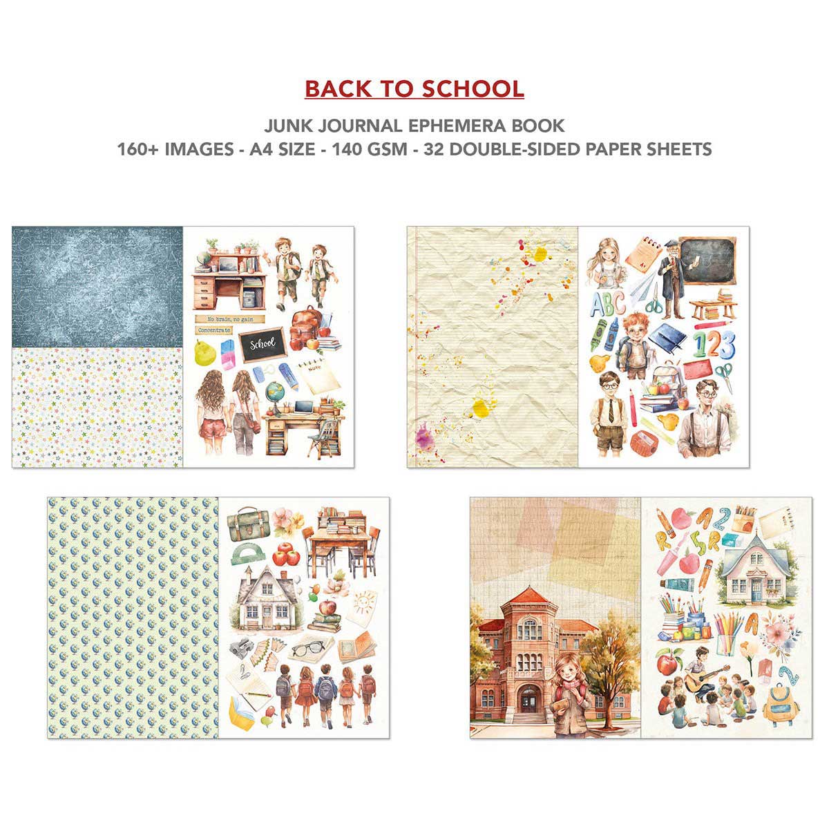 Ciao Bella A4 Junk Journal & Ephemera Book - Back To School [CBB012] - Image 4