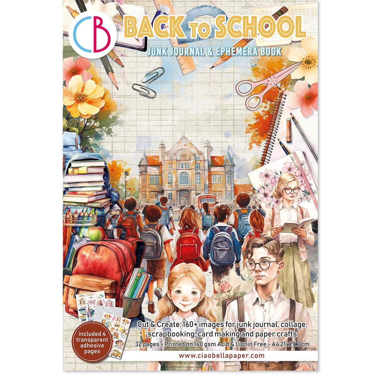 Ciao Bella A4 Junk Journal & Ephemera Book - Back To School [CBB012]