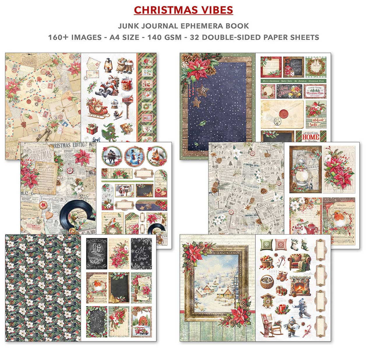 Ciao Bella A4 Junk Journal & Ephemera Book - Christmas Vibes [CBB003] - Image 2