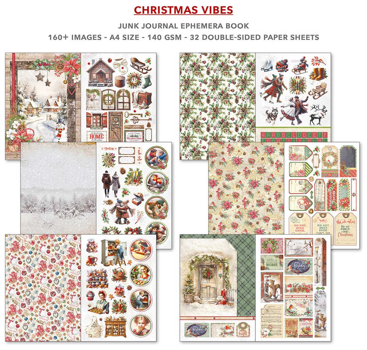 Ciao Bella A4 Junk Journal & Ephemera Book - Christmas Vibes [CBB003] - Image 3