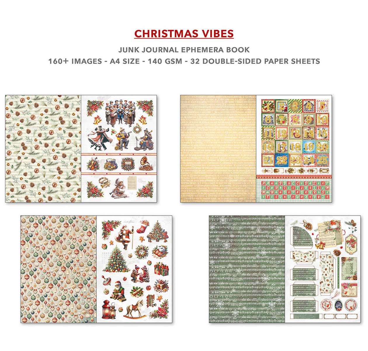 Ciao Bella A4 Junk Journal & Ephemera Book - Christmas Vibes [CBB003] - Image 4