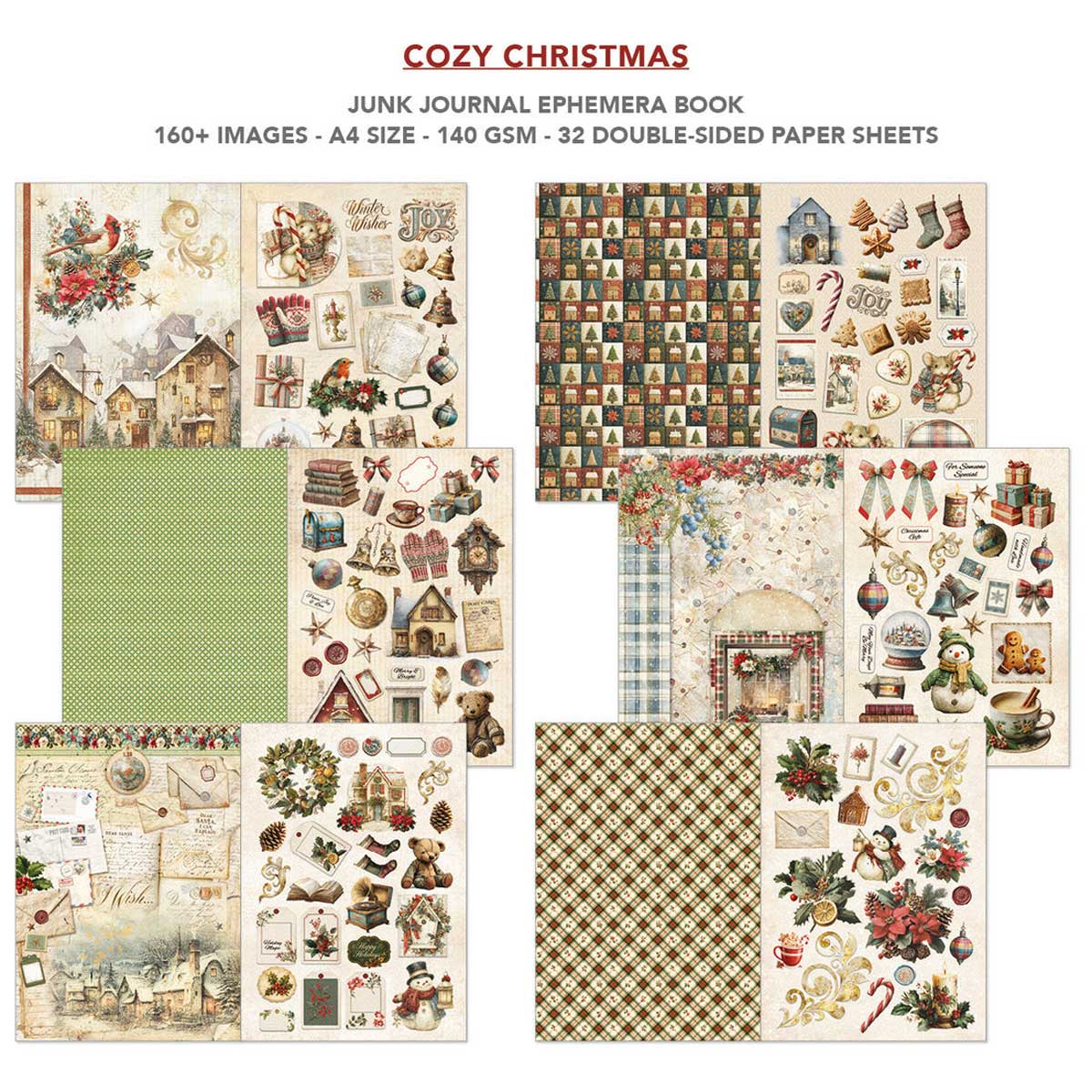 Ciao Bella A4 Junk Journal & Ephemera Book - Cozy Christmas [CBB031] - Image 2