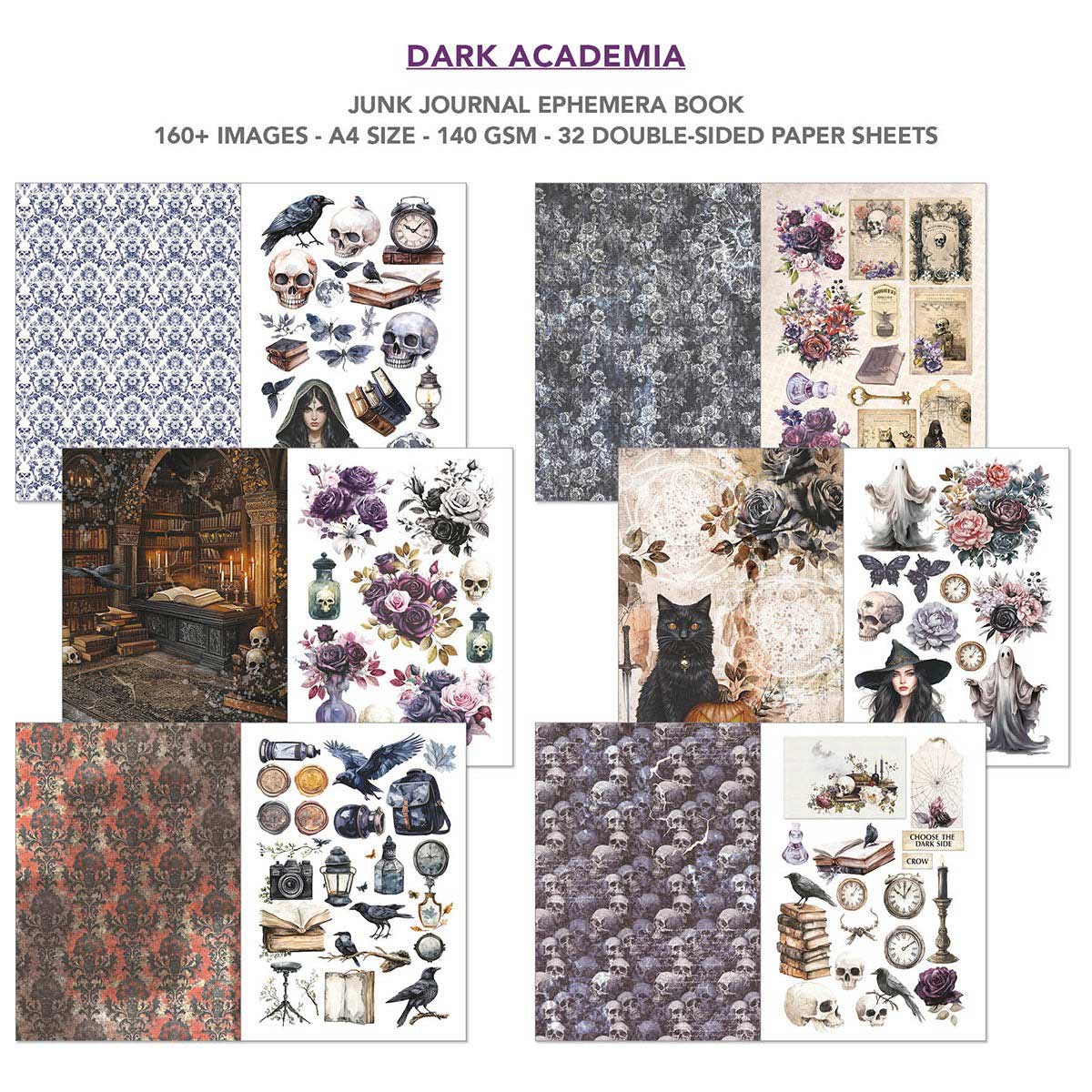 Ciao Bella A4 Junk Journal & Ephemera Book - Dark Academia [CBB014] - Image 2