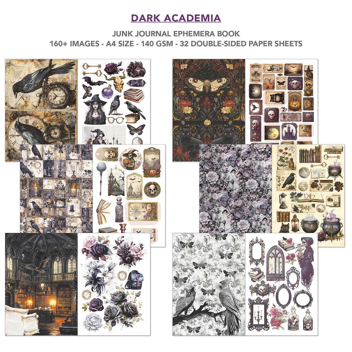 Ciao Bella A4 Junk Journal & Ephemera Book - Dark Academia [CBB014] - Image 3