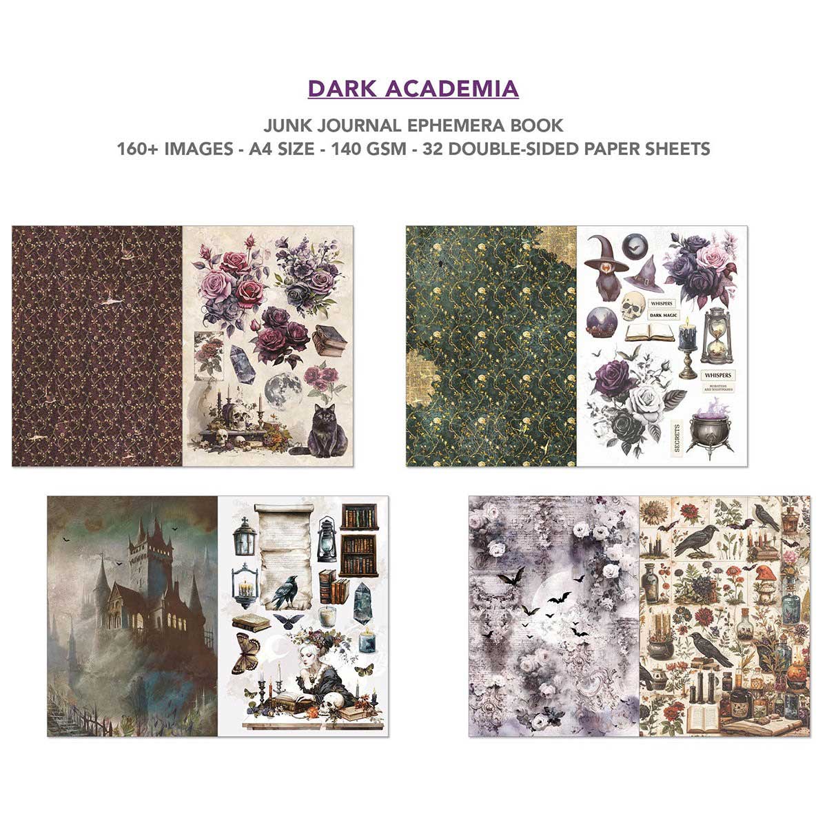 Ciao Bella A4 Junk Journal & Ephemera Book - Dark Academia [CBB014] - Image 4