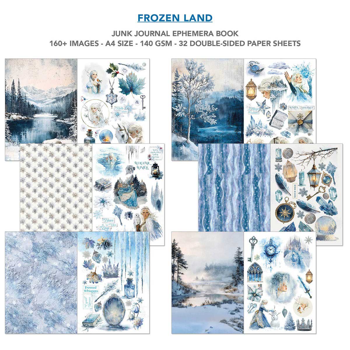 Ciao Bella A4 Junk Journal & Ephemera Book - Frozen Land [CBB016] - Image 2