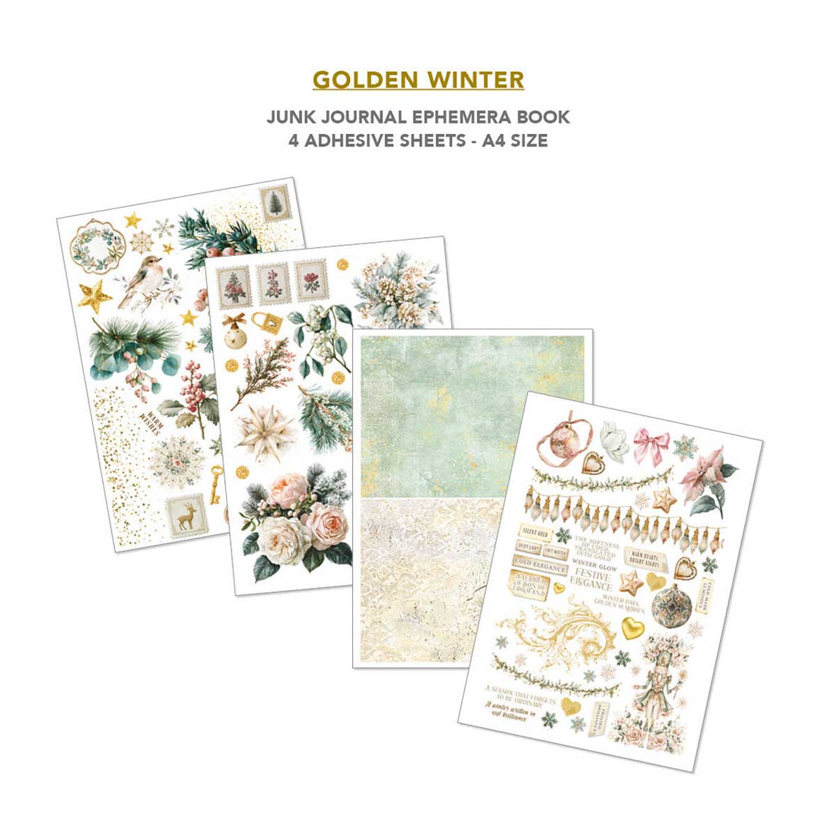 Ciao Bella A4 Junk Journal & Ephemera Book - Golden Winter [CBB032] - Image 5