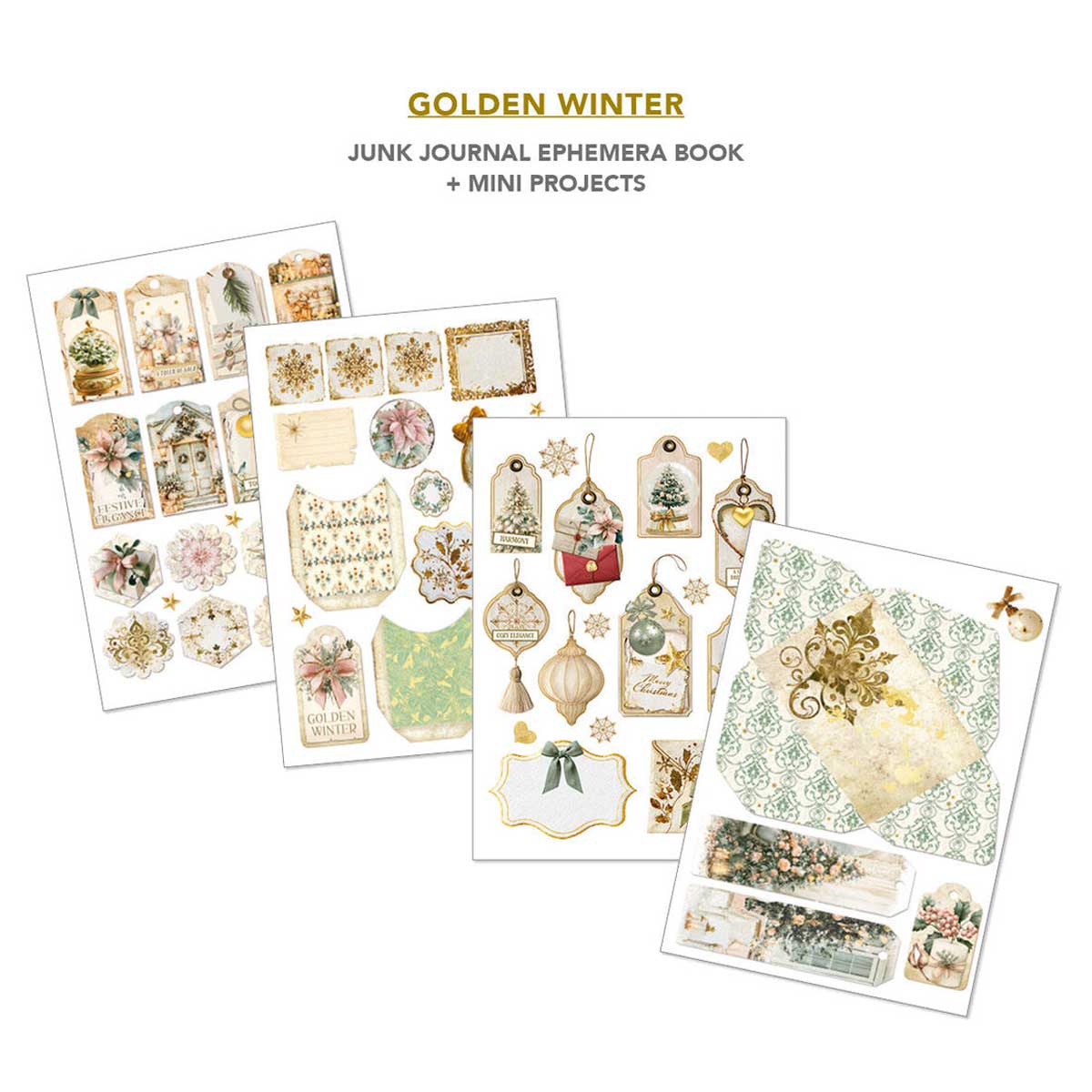 Ciao Bella A4 Junk Journal & Ephemera Book - Golden Winter [CBB032] - Image 6
