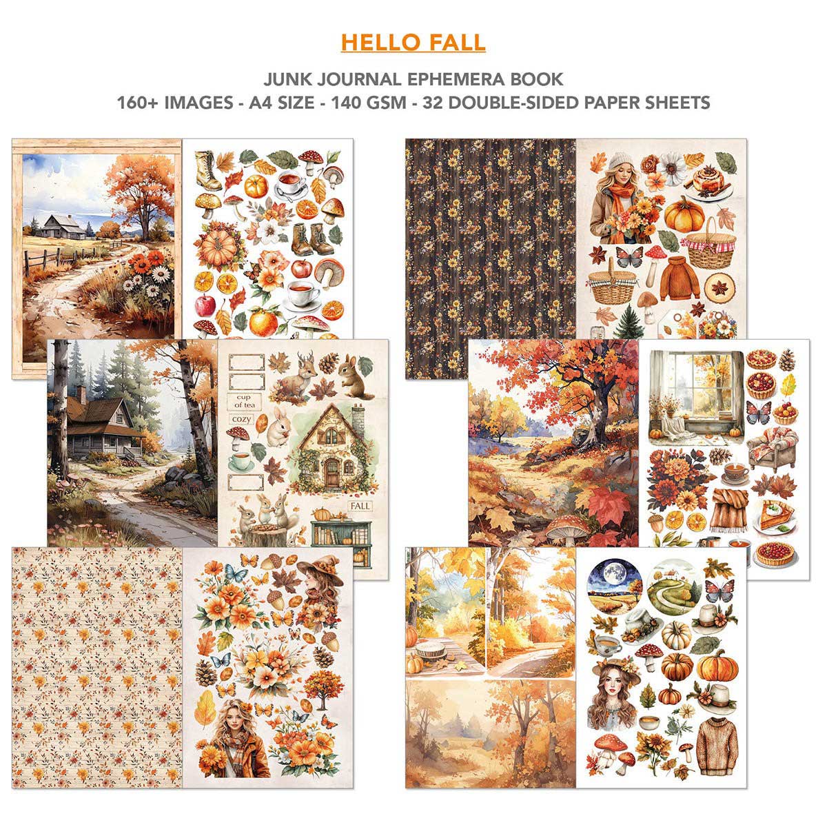 Ciao Bella A4 Junk Journal & Ephemera Book - Hello Fall [CBB013] - Image 2