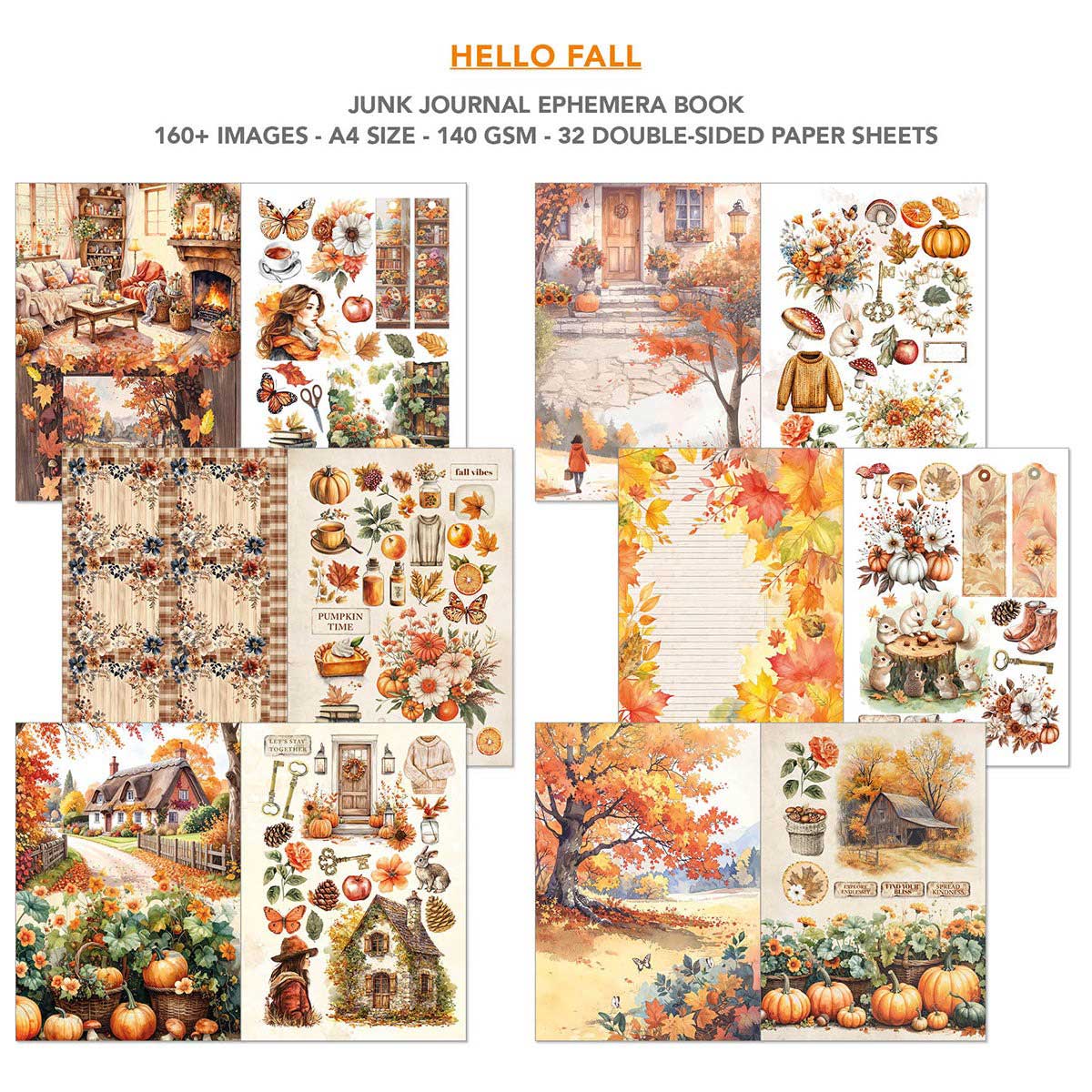 Ciao Bella A4 Junk Journal & Ephemera Book - Hello Fall [CBB013] - Image 3