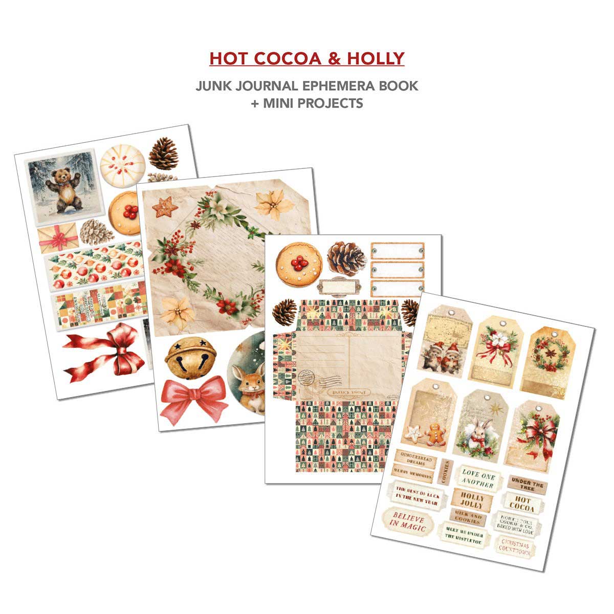 Ciao Bella A4 Junk Journal & Ephemera Book - Hot Cocoa & Holly [CBB015] - Image 6