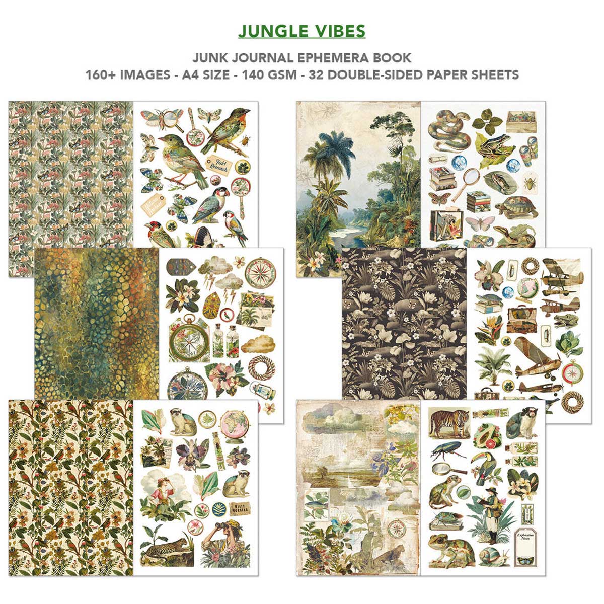 Ciao Bella A4 Junk Journal & Ephemera Book - Jungle Vibes [CBB026] - Image 2