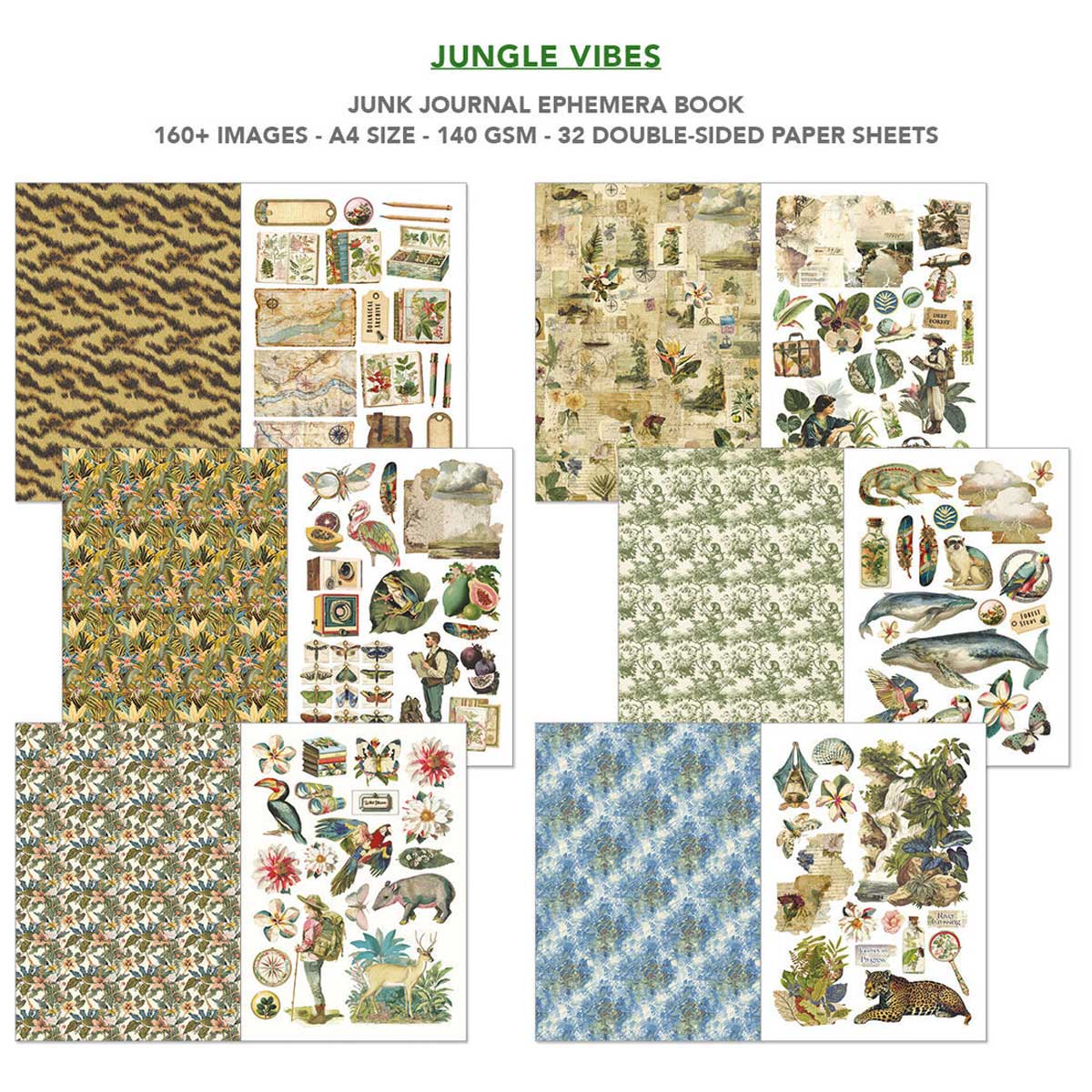 Ciao Bella A4 Junk Journal & Ephemera Book - Jungle Vibes [CBB026] - Image 3