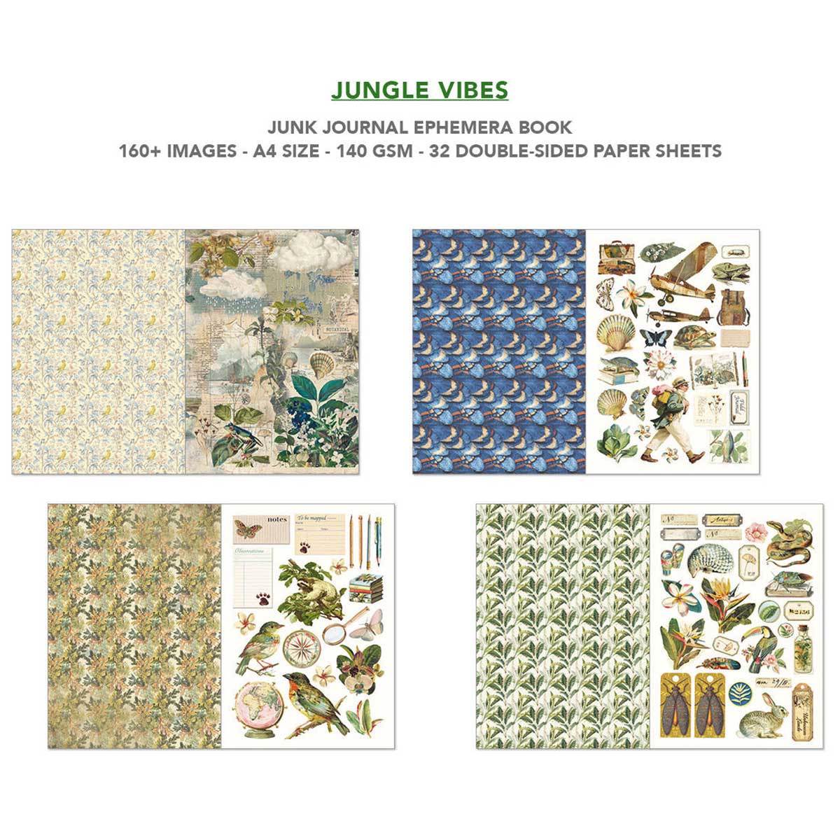 Ciao Bella A4 Junk Journal & Ephemera Book - Jungle Vibes [CBB026] - Image 4