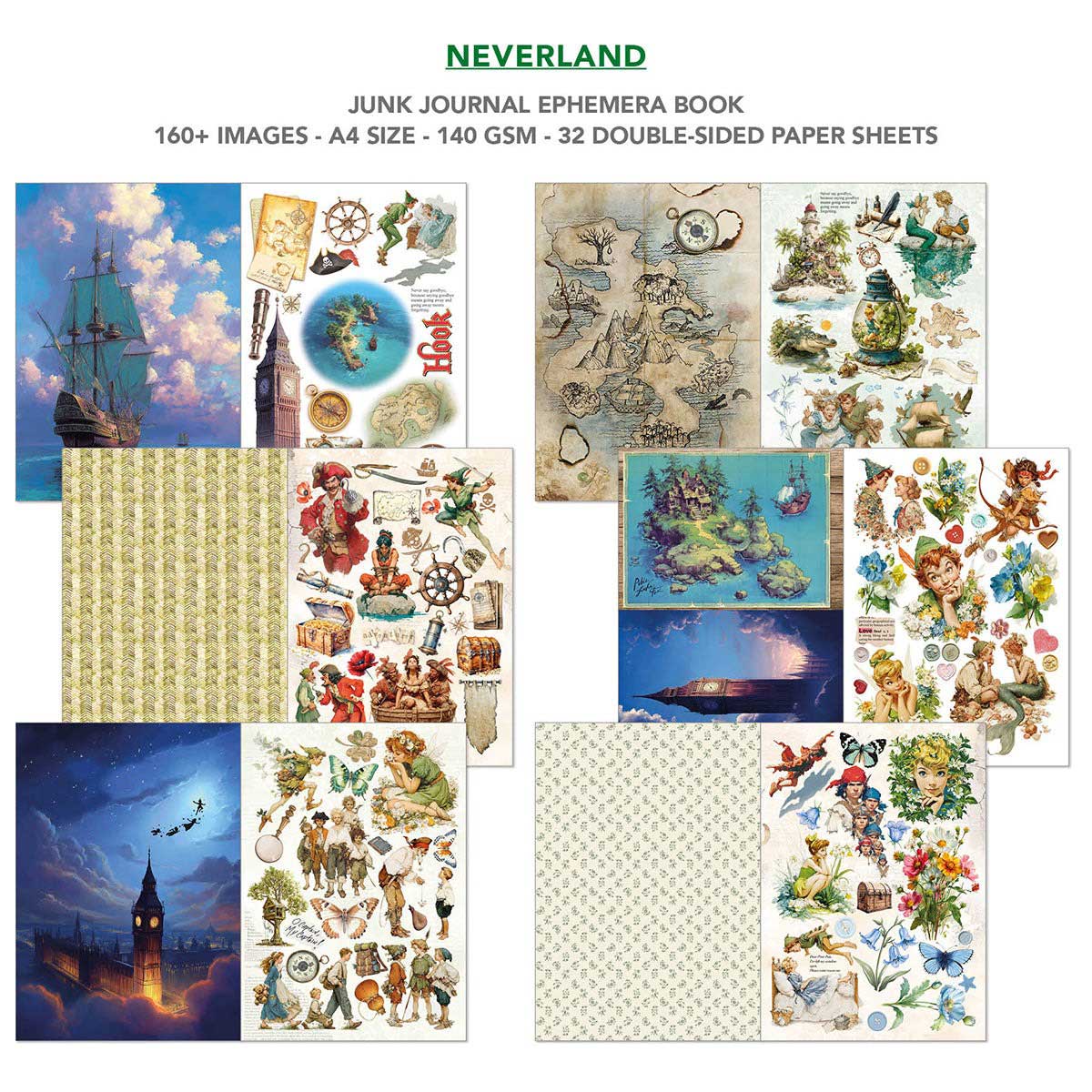 Ciao Bella A4 Junk Journal & Ephemera Book - Neverland [CBB021] - Image 3