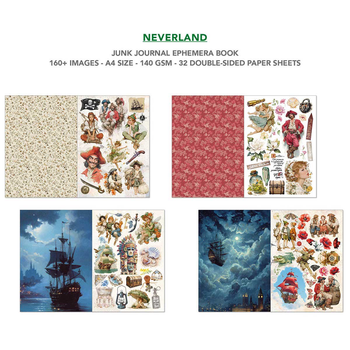 Ciao Bella A4 Junk Journal & Ephemera Book - Neverland [CBB021] - Image 4