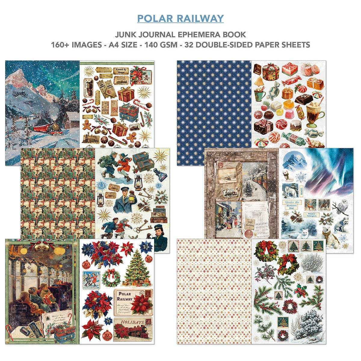 Ciao Bella A4 Junk Journal & Ephemera Book - Polar Railway [CBB018] - Image 2