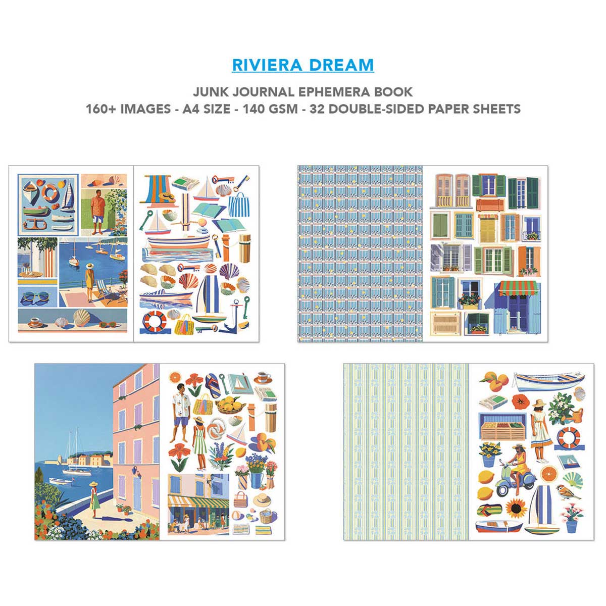 Ciao Bella A4 Junk Journal & Ephemera Book - Riviera Dream [CBB025] - Image 4
