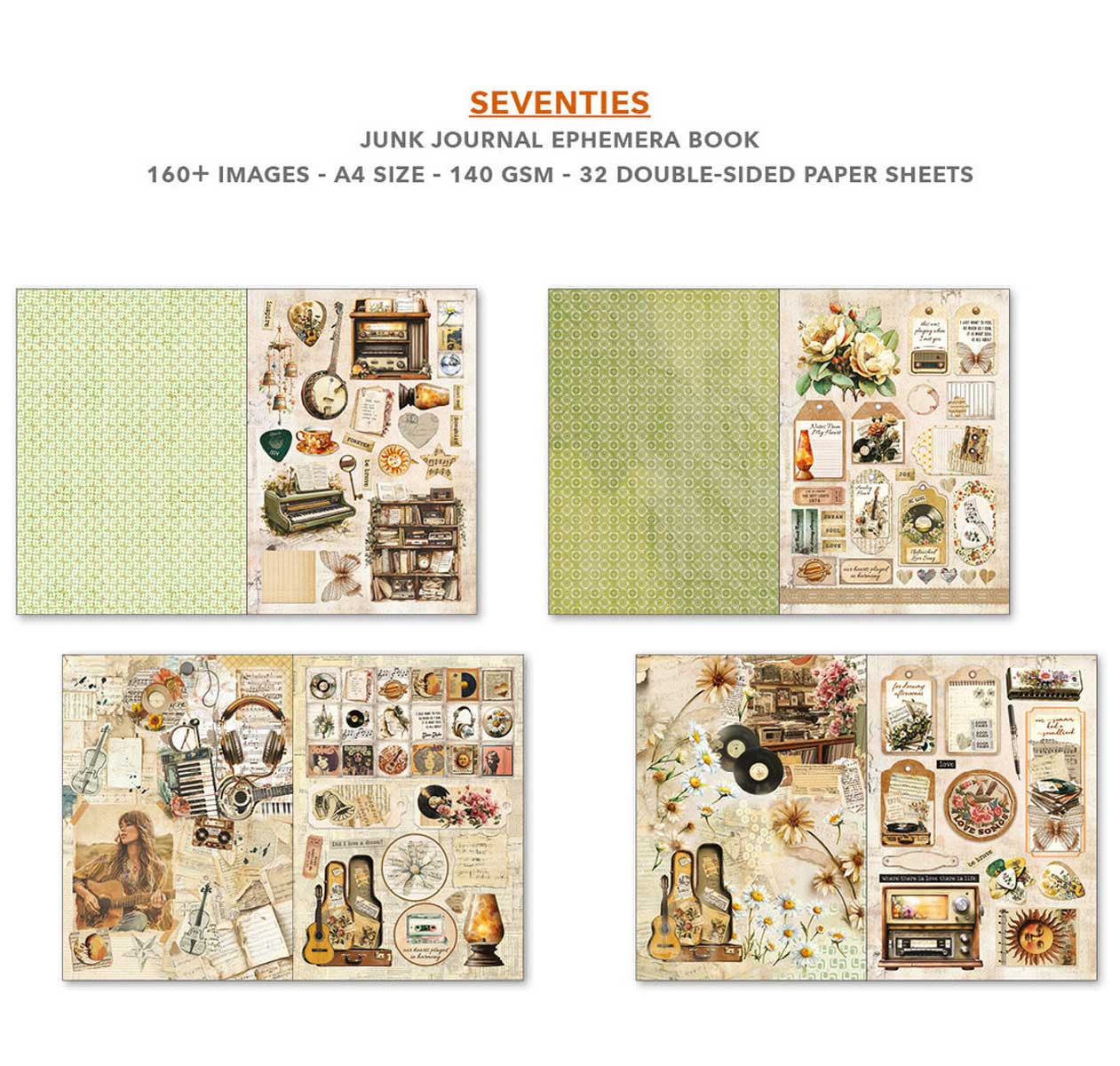 Ciao Bella A4 Junk Journal & Ephemera Book - Seventies [CBB027] - Image 4