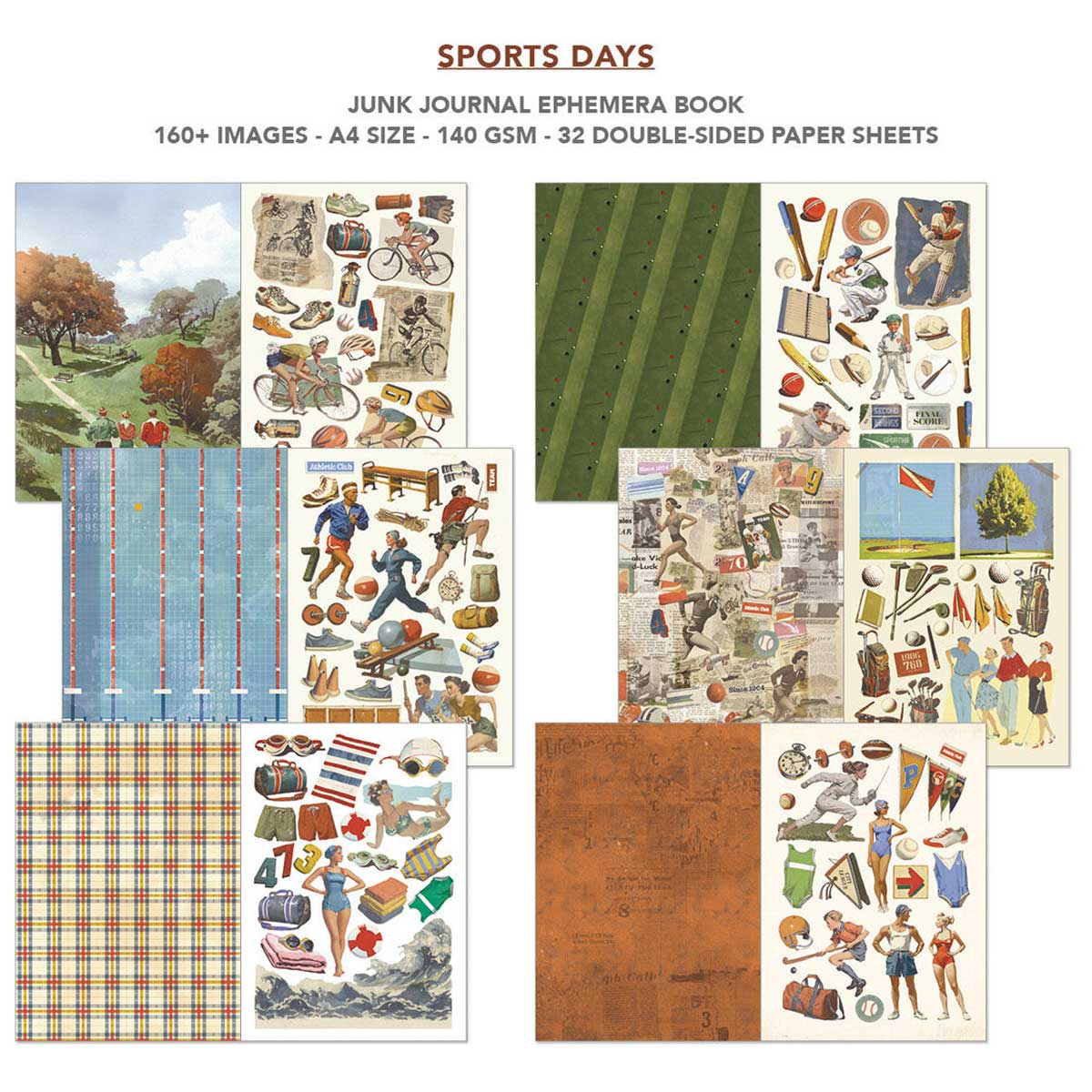 Ciao Bella A4 Junk Journal & Ephemera Book - Sports Days [CBB024] - Image 2