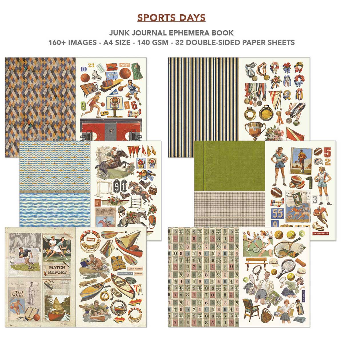 Ciao Bella A4 Junk Journal & Ephemera Book - Sports Days [CBB024] - Image 3
