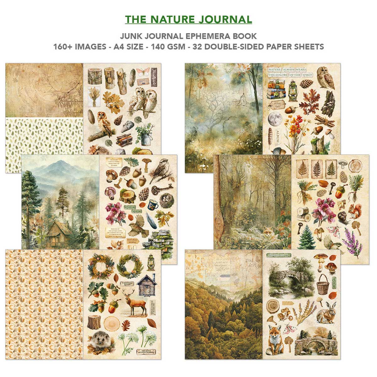 Ciao Bella A4 Junk Journal & Ephemera Book - The Nature Journal [CBB030] - Image 2
