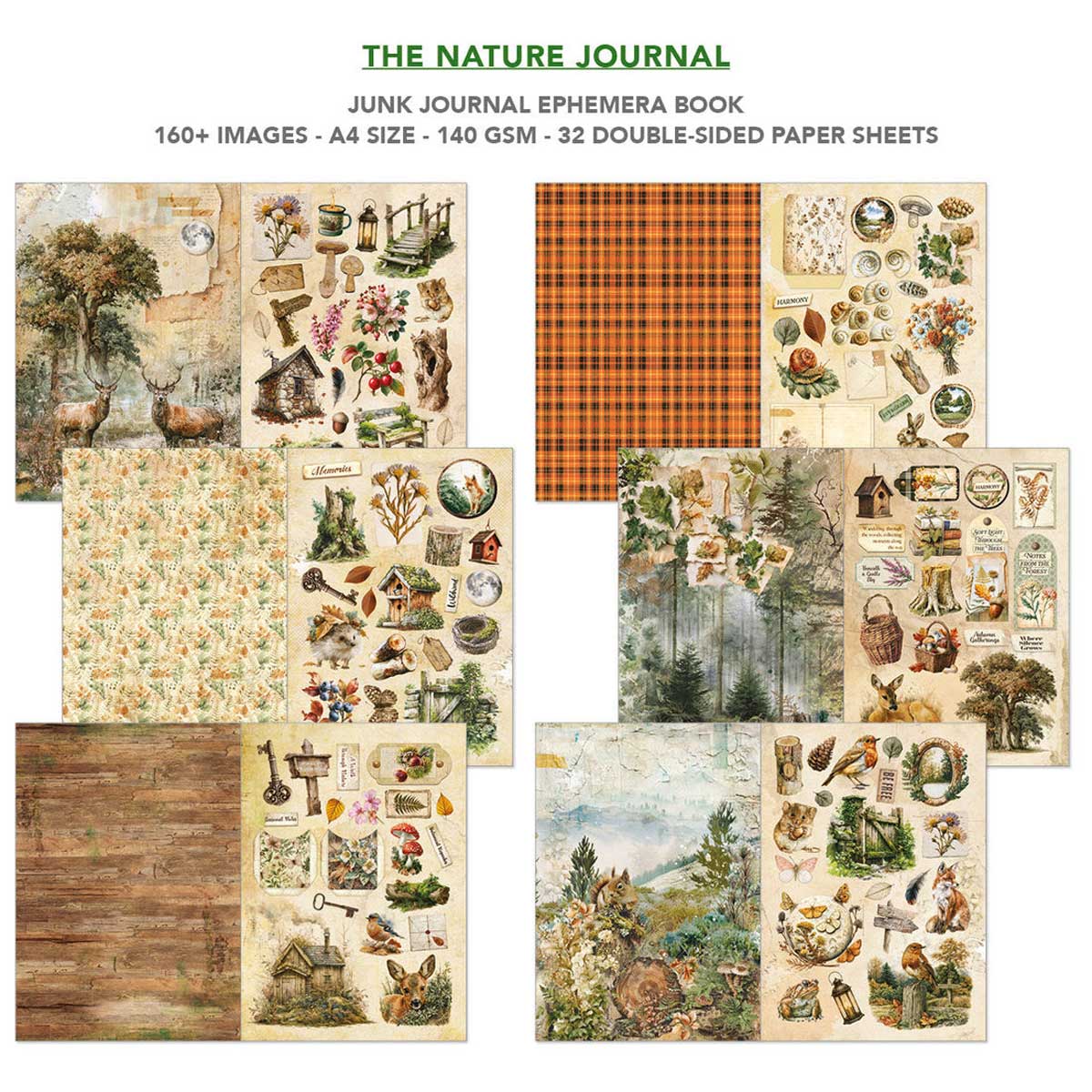 Ciao Bella A4 Junk Journal & Ephemera Book - The Nature Journal [CBB030] - Image 3