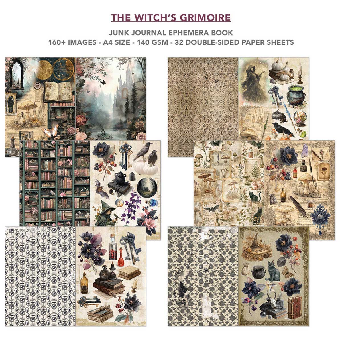 Ciao Bella A4 Junk Journal & Ephemera Book - The Witch's Grimoire [CBB029] - Image 2