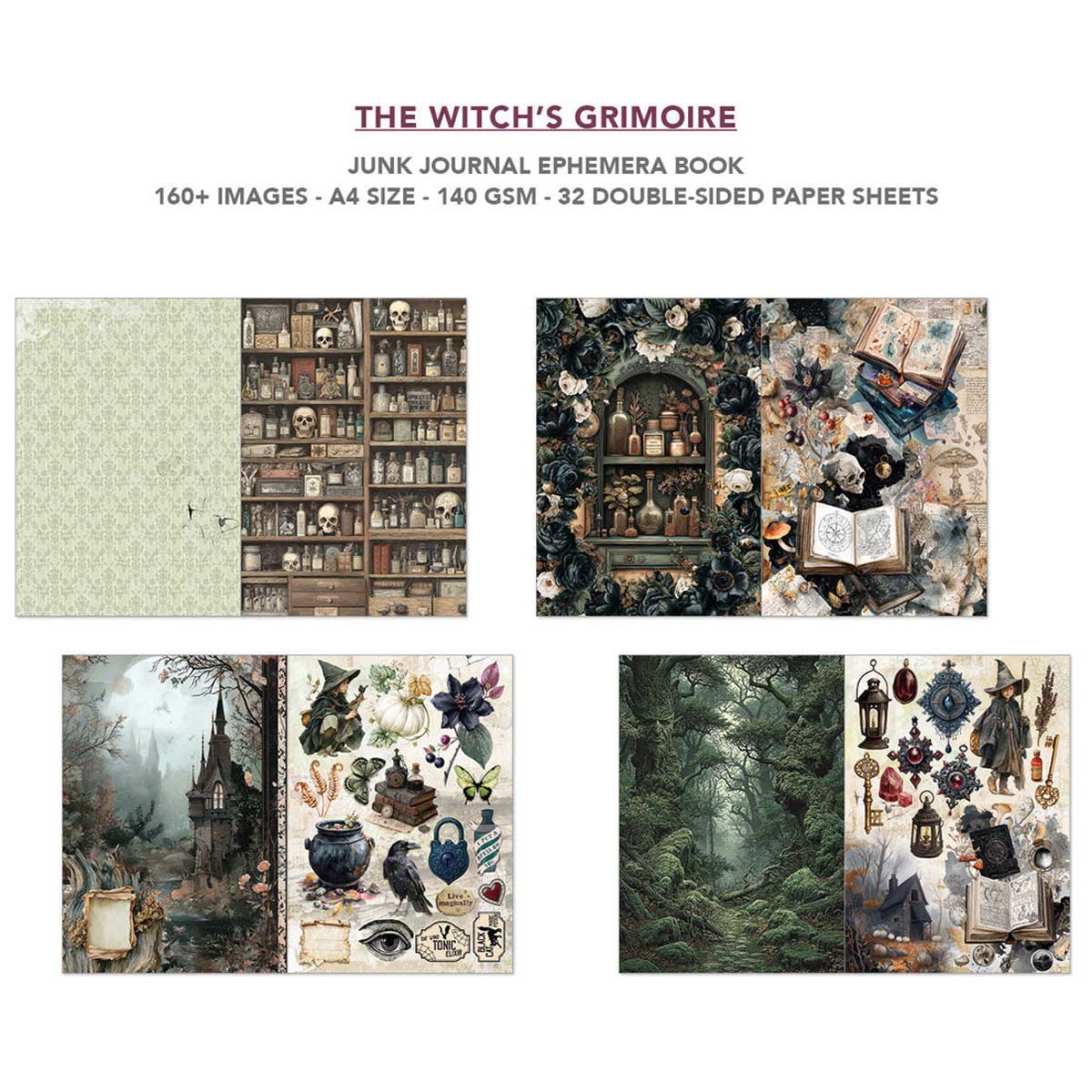 Ciao Bella A4 Junk Journal & Ephemera Book - The Witch's Grimoire [CBB029] - Image 4