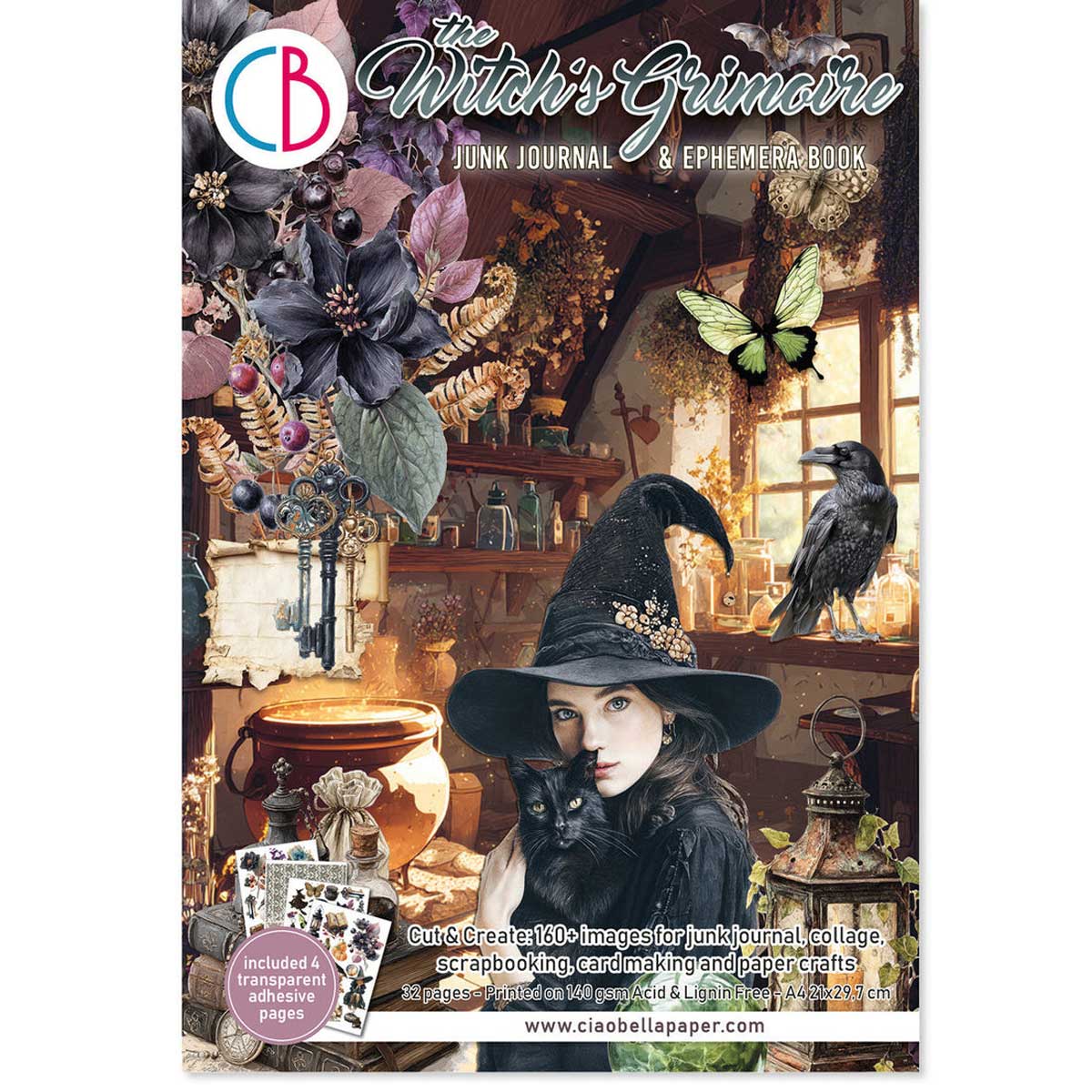 Ciao Bella A4 Junk Journal & Ephemera Book - The Witch's Grimoire [CBB029]