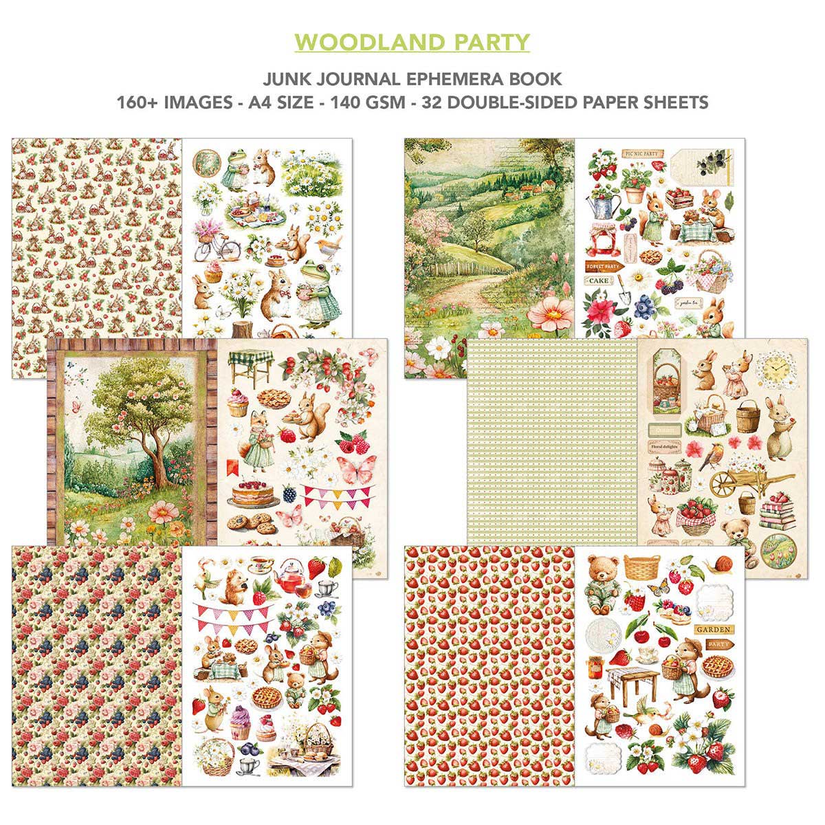 Ciao Bella A4 Junk Journal & Ephemera Book - Woodland Party [CBB011] - Image 2