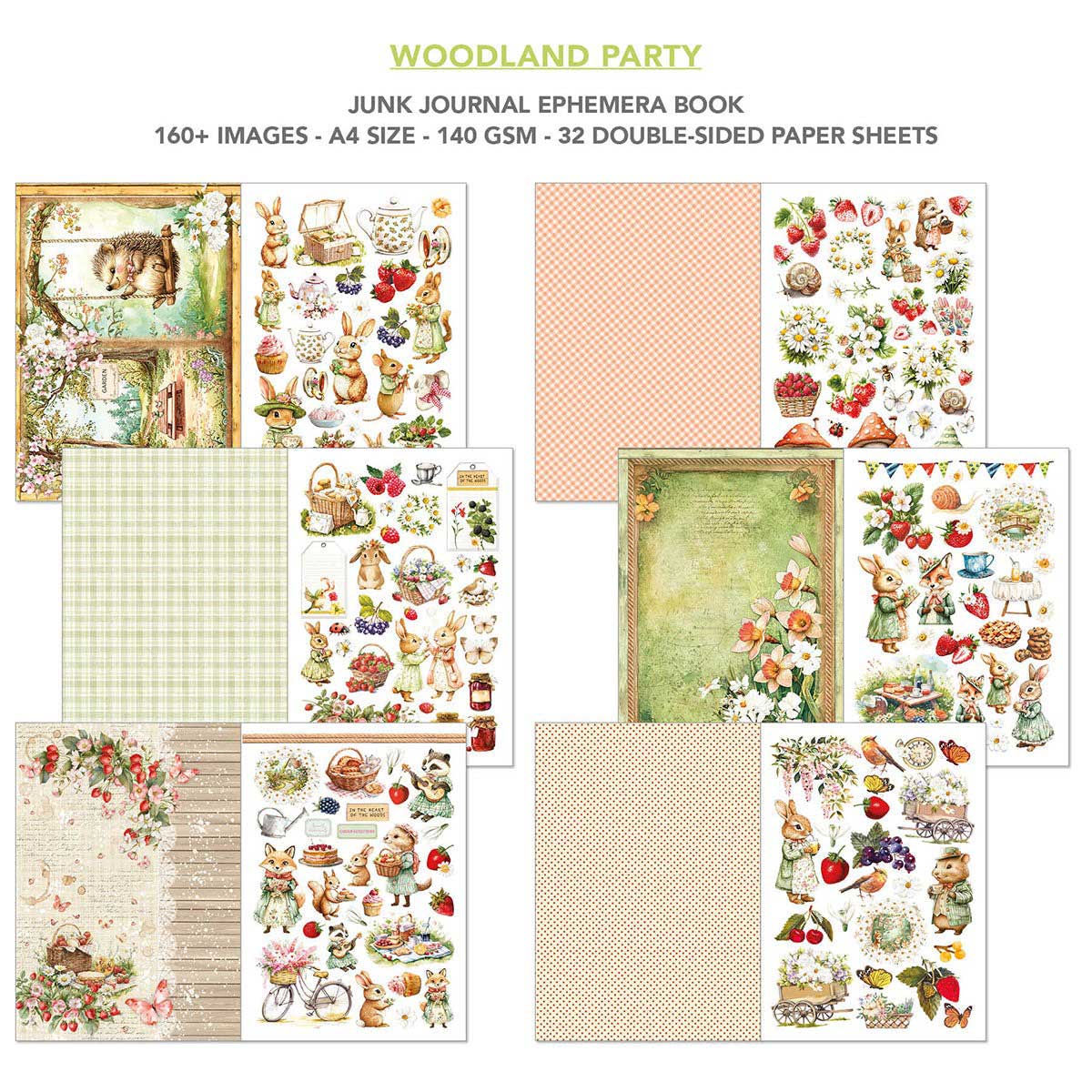 Ciao Bella A4 Junk Journal & Ephemera Book - Woodland Party [CBB011] - Image 3