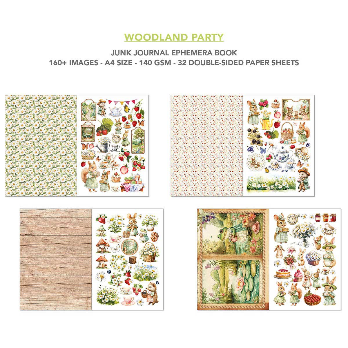 Ciao Bella A4 Junk Journal & Ephemera Book - Woodland Party [CBB011] - Image 4