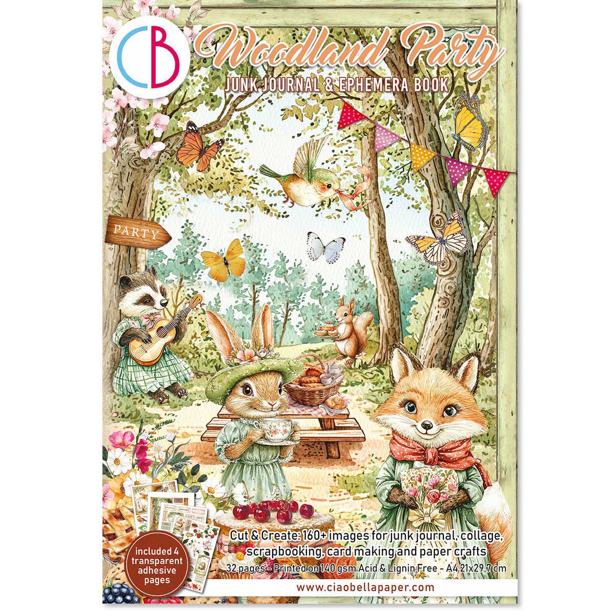 Ciao Bella A4 Junk Journal & Ephemera Book - Woodland Party [CBB011]
