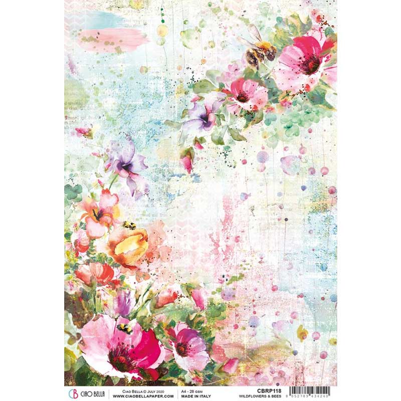 Flower Revolution 1 x A4 Size Sheet Decoupage Rice Paper Ciao Bella