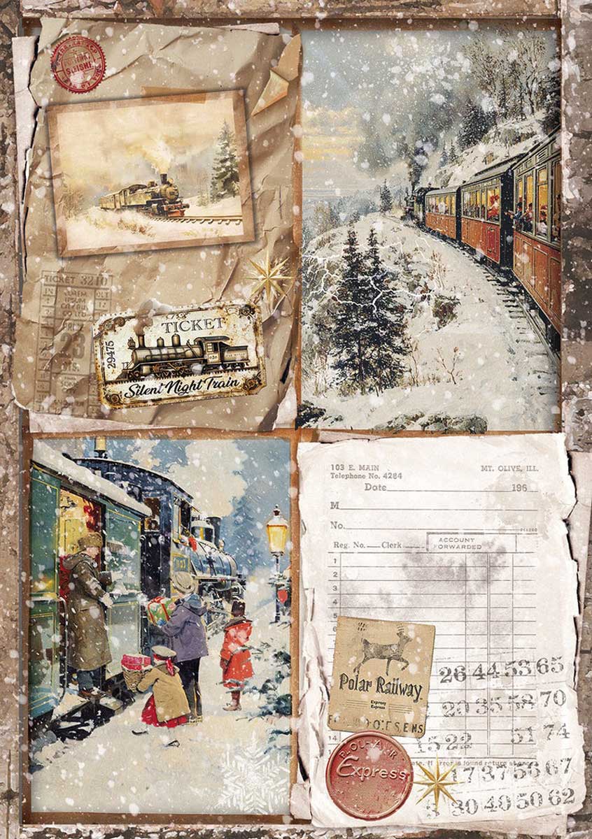 Ciao Bella A5 Rice Paper Art Set - Polar Railway [CBRS029] - Image 4