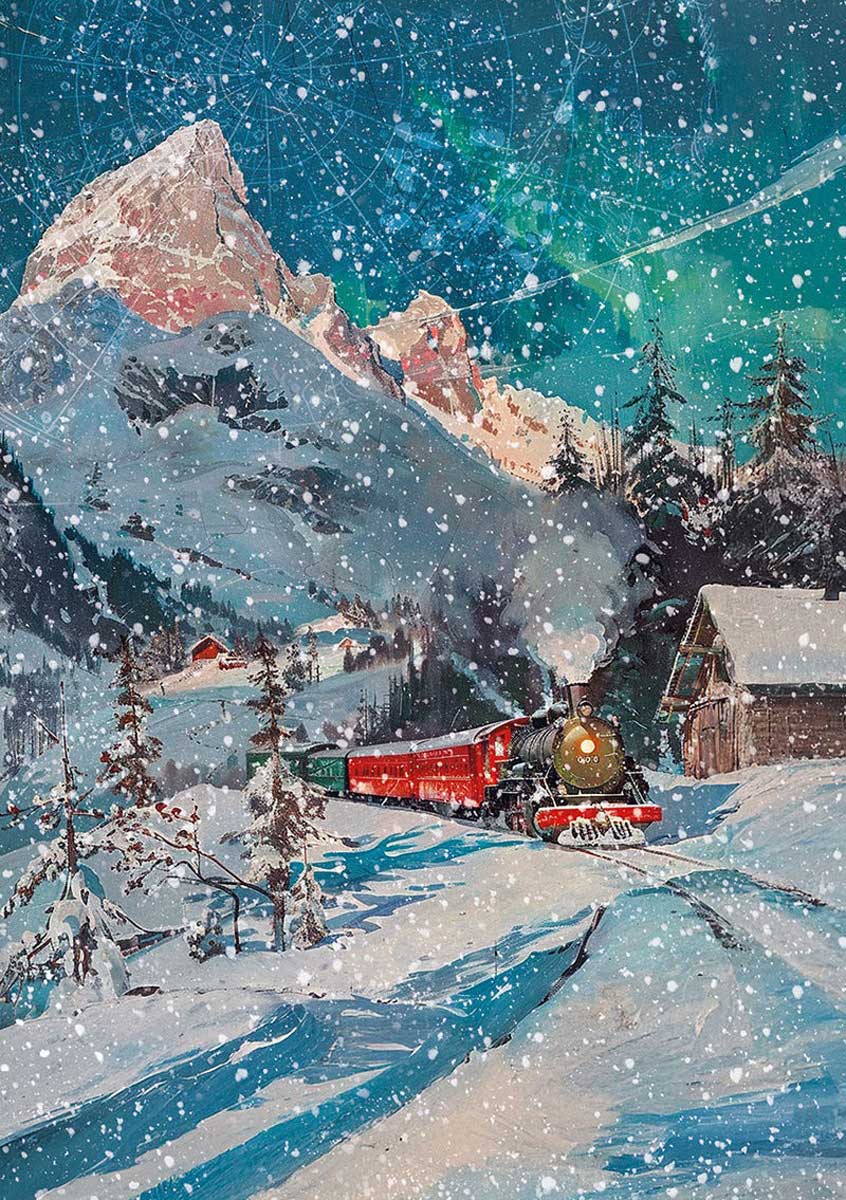 Ciao Bella A5 Rice Paper Art Set - Polar Railway [CBRS029] - Image 6