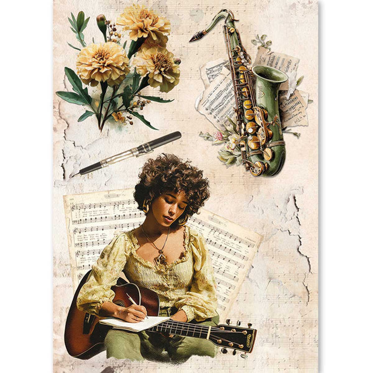 Ciao Bella A5 Rice Paper Art Set - Seventies [CBRS043] - Image 6