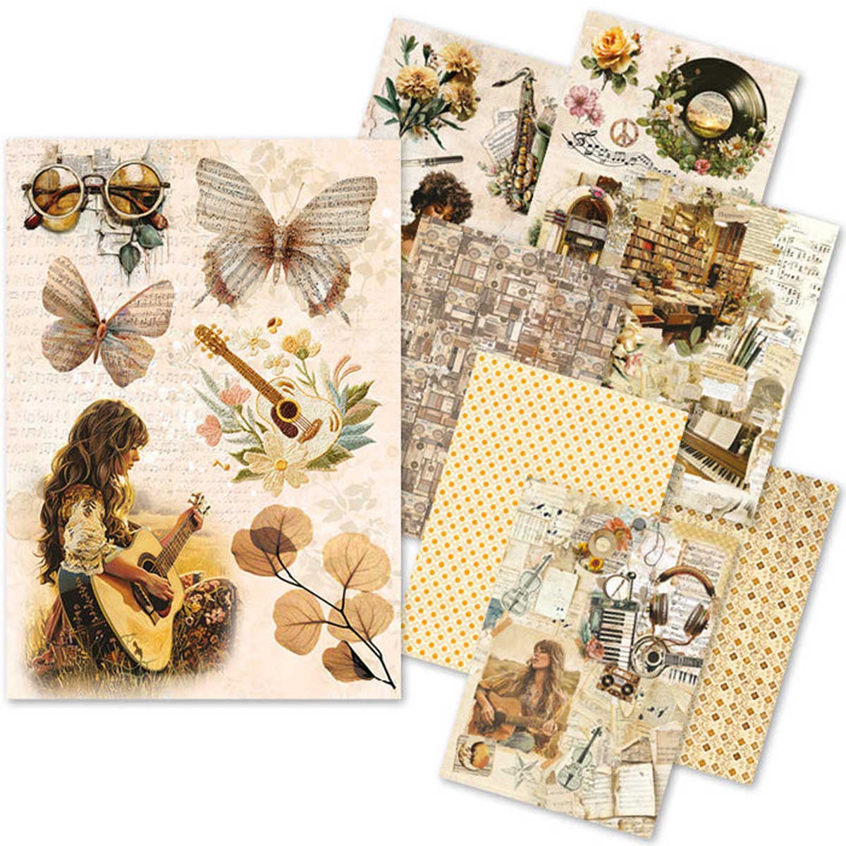 Ciao Bella A5 Rice Paper Art Set - Seventies [CBRS043]