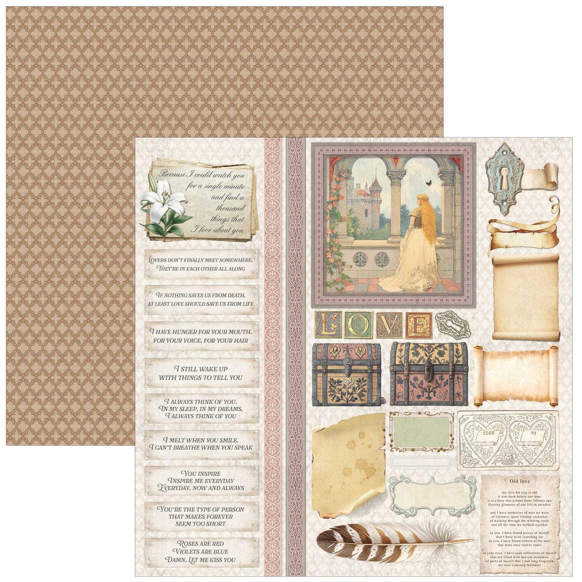 Ciao Bella Courtly Love Collection - 8" x 8" Paper Pad [CBH097] - Image 10