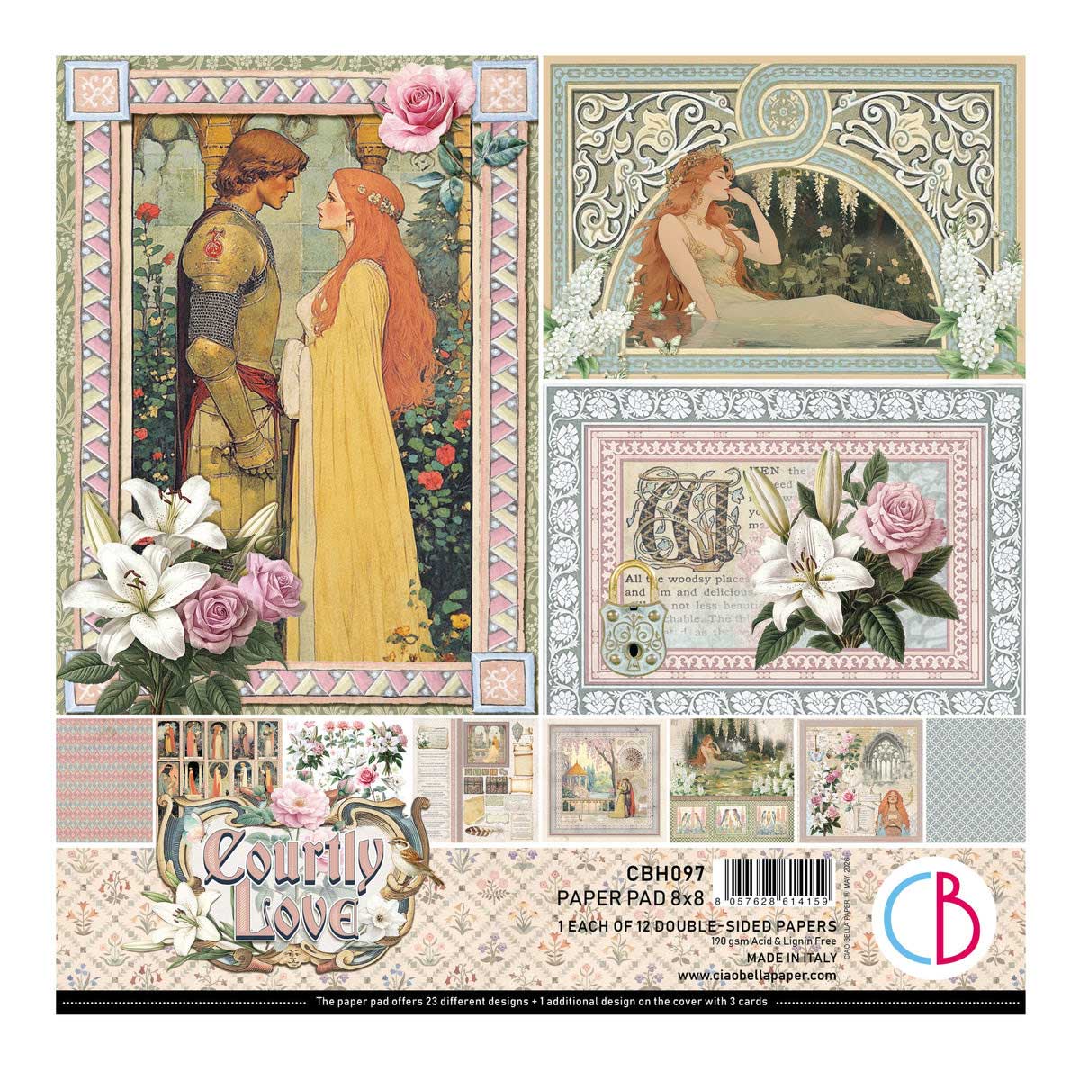 Ciao Bella Courtly Love Collection - 8" x 8" Paper Pad [CBH097]