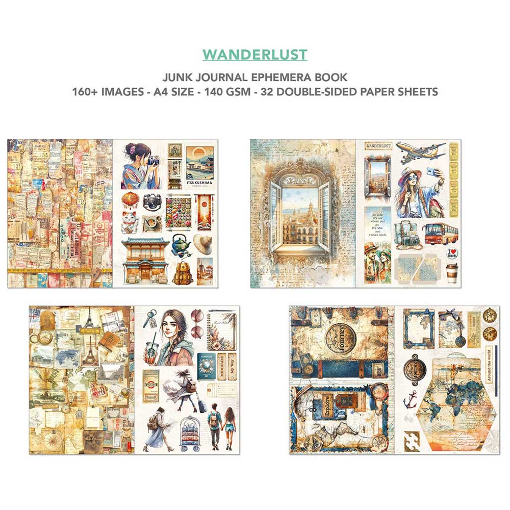 Ciao Bella A4 Junk Journal & Ephemera Book - Wanderlust [CBB006] - Image 4