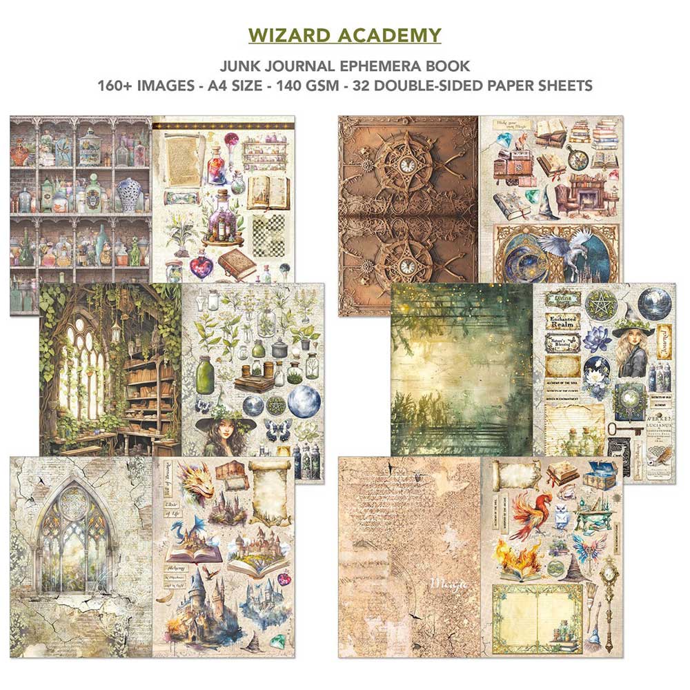 Ciao Bella A4 Junk Journal & Ephemera Book - Wizard Academy [CBB004] - Image 2