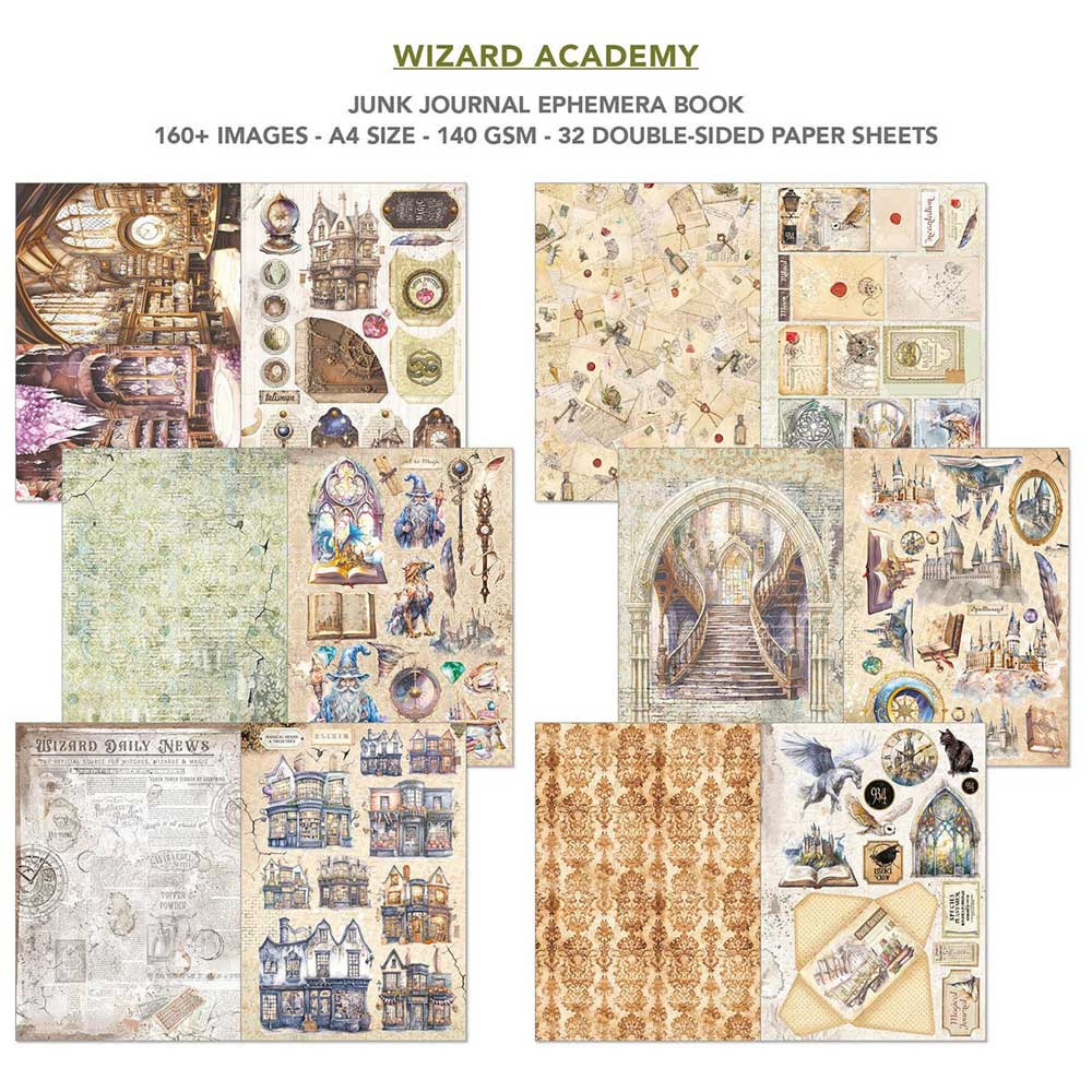 Ciao Bella A4 Junk Journal & Ephemera Book - Wizard Academy [CBB004] - Image 3