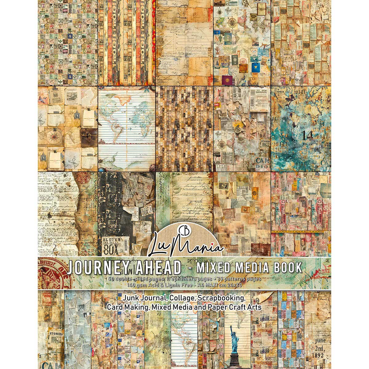 Ciao Bella Lu Mania A4 Maxi Mixed Media Book - Journey Ahead [MA006]
